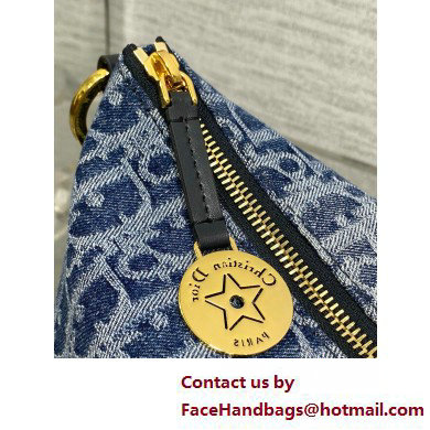 DIOR Diorstar Hobo Bag with Chain IN Blue Denim Oblique Jacquard 2025