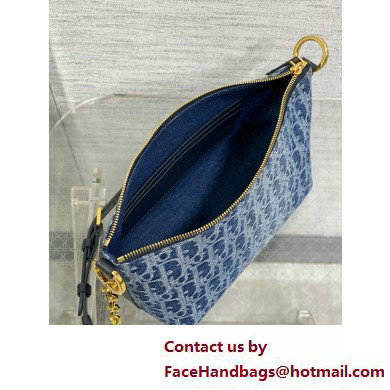 DIOR Diorstar Hobo Bag with Chain IN Blue Denim Oblique Jacquard 2025