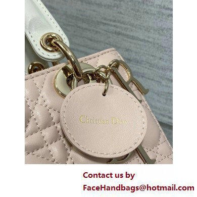 DIOR MEDIUM Lady Dior Bag IN Two-Tone Latte and Powder Pink Cannage Lambskin 2025