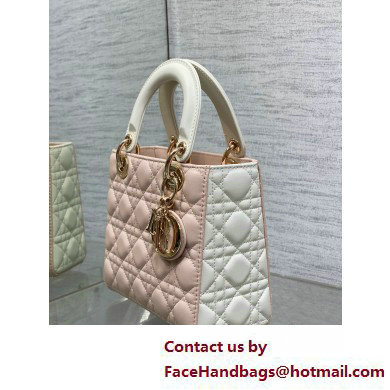 DIOR MEDIUM Lady Dior Bag IN Two-Tone Latte and Powder Pink Cannage Lambskin 2025