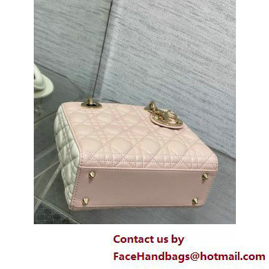 DIOR MEDIUM Lady Dior Bag IN Two-Tone Latte and Powder Pink Cannage Lambskin 2025