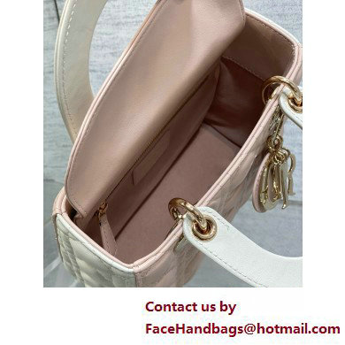 DIOR MEDIUM Lady Dior Bag IN Two-Tone Latte and Powder Pink Cannage Lambskin 2025