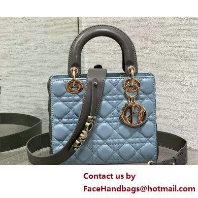 DIOR MEDIUM Lady Dior Bag IN Two-Tone gray and blue Cannage Lambskin 2025