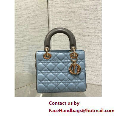 DIOR MEDIUM Lady Dior Bag IN Two-Tone gray and blue Cannage Lambskin 2025