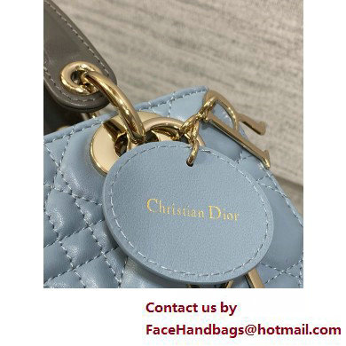 DIOR MEDIUM Lady Dior Bag IN Two-Tone gray and blue Cannage Lambskin 2025