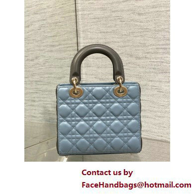 DIOR MEDIUM Lady Dior Bag IN Two-Tone gray and blue Cannage Lambskin 2025