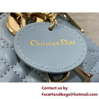 DIOR Mini Lady Dior Bag IN Two-Tone GRAY AND BLUE Cannage Lambskin 2025