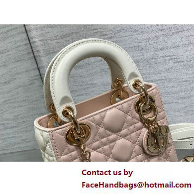 DIOR Mini Lady Dior Bag IN Two-Tone Latte and Powder Pink Cannage Lambskin 2025