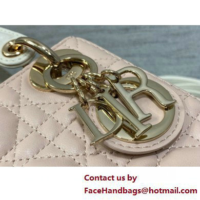 DIOR Mini Lady Dior Bag IN Two-Tone Latte and Powder Pink Cannage Lambskin 2025