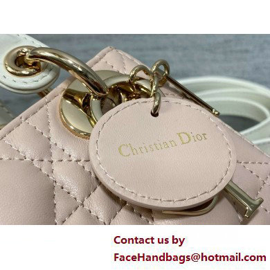 DIOR Mini Lady Dior Bag IN Two-Tone Latte and Powder Pink Cannage Lambskin 2025