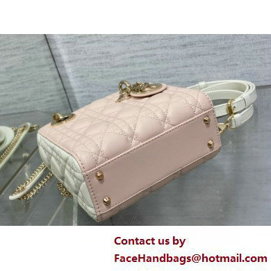 DIOR Mini Lady Dior Bag IN Two-Tone Latte and Powder Pink Cannage Lambskin 2025