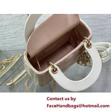 DIOR Mini Lady Dior Bag IN Two-Tone Latte and Powder Pink Cannage Lambskin 2025