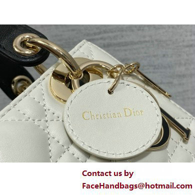 DIOR Mini Lady Dior Bag IN Two-Tone WHITE AND BLACK Cannage Lambskin 2025