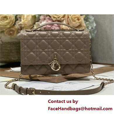 DIOR My Dior Top Handle Bag IN GRAY Cannage Lambskin 2025