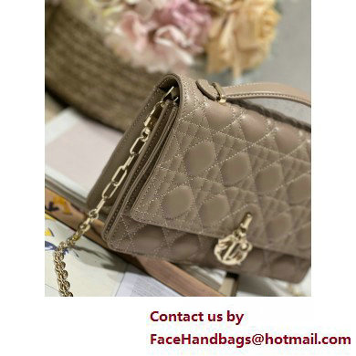 DIOR My Dior Top Handle Bag IN GRAY Cannage Lambskin 2025