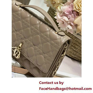 DIOR My Dior Top Handle Bag IN GRAY Cannage Lambskin 2025