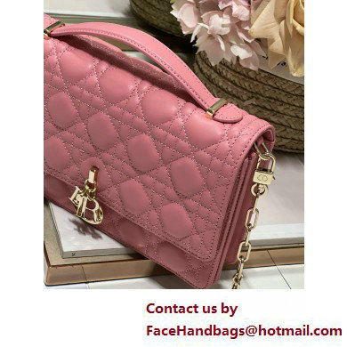 DIOR My Dior Top Handle Bag IN PINK Cannage Lambskin 2025