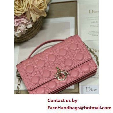 DIOR My Dior Top Handle Bag IN PINK Cannage Lambskin 2025