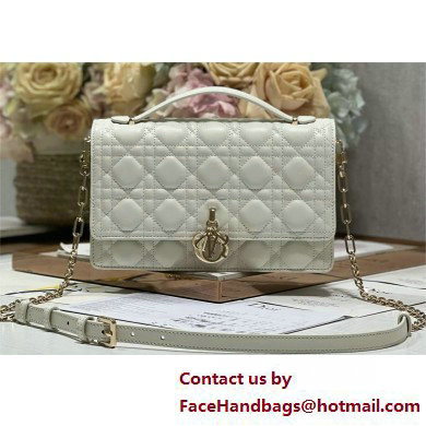 DIOR My Dior Top Handle Bag IN WHITE Cannage Lambskin 2025