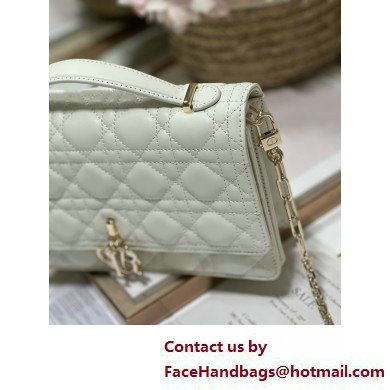 DIOR My Dior Top Handle Bag IN WHITE Cannage Lambskin 2025