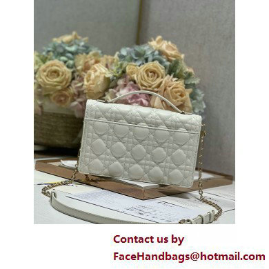 DIOR My Dior Top Handle Bag IN WHITE Cannage Lambskin 2025