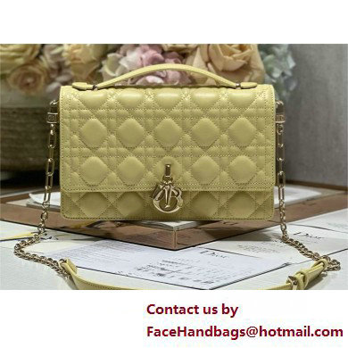 DIOR My Dior Top Handle Bag IN YELLOW Cannage Lambskin 2025