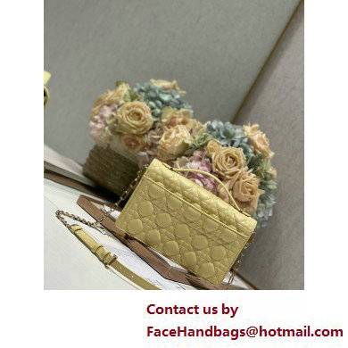 DIOR My Dior Top Handle Bag IN YELLOW Cannage Lambskin 2025