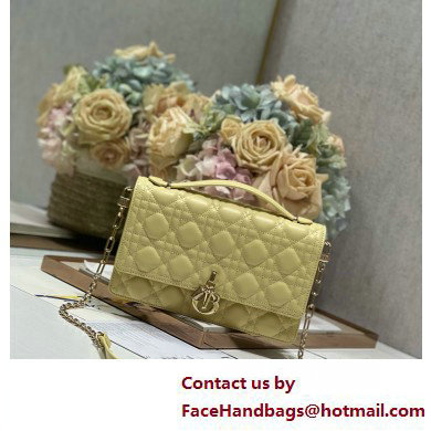 DIOR My Dior Top Handle Bag IN YELLOW Cannage Lambskin 2025