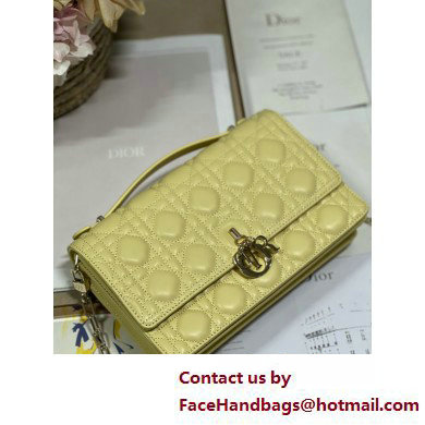 DIOR My Dior Top Handle Bag IN YELLOW Cannage Lambskin 2025