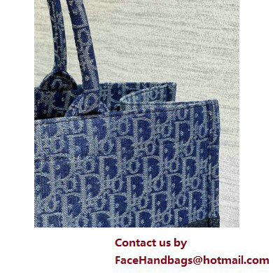 Dior LARGE Book Tote Bag in Blue Denim Dior Oblique Jacquard 2025