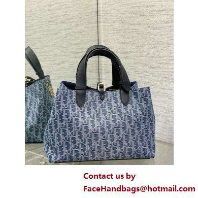 Dior Medium Toujours Bag IN Blue Denim Dior Oblique Jacquard 2025