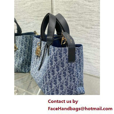 Dior Medium Toujours Bag IN Blue Denim Dior Oblique Jacquard 2025