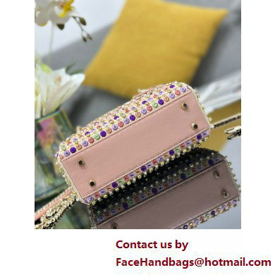 Dior Mini Lady Dior Bag Multicolor Satin Embroidered with Mirrors, Beads and Strass 2025