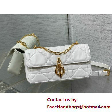 Dior Miss Daisy Mini Bag IN WHITE Macrocannage Lambskin 2025