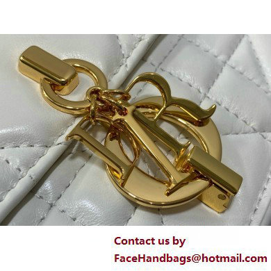 Dior Miss Daisy Mini Bag IN WHITE Macrocannage Lambskin 2025