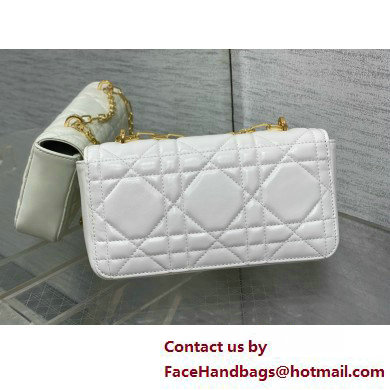 Dior Miss Daisy Mini Bag IN WHITE Macrocannage Lambskin 2025