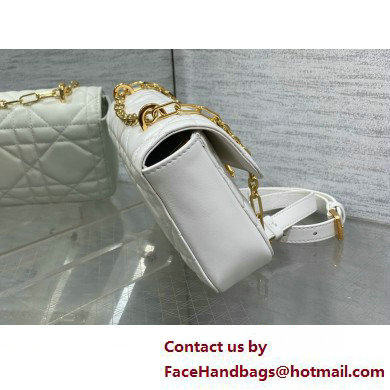 Dior Miss Daisy Mini Bag IN WHITE Macrocannage Lambskin 2025