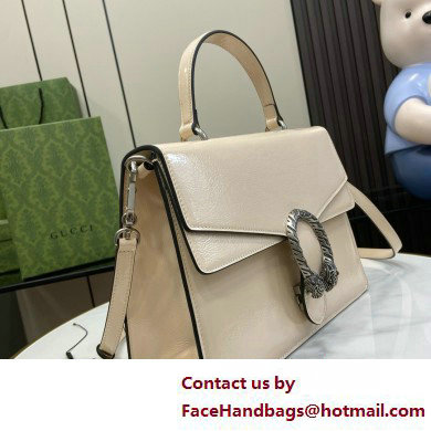 GUCCI Dionysus medium top handle bag IN WHITE PATENT LEATHER 795007 2025 - Click Image to Close