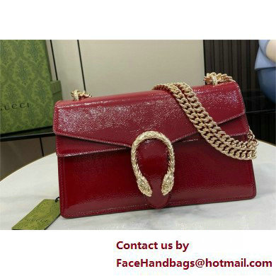 GUCCI Dionysus small shoulder bag IN Rosso Ancora patent leather 795005 2025