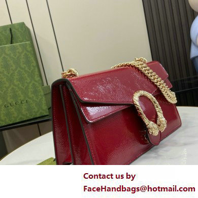 GUCCI Dionysus small shoulder bag IN Rosso Ancora patent leather 795005 2025