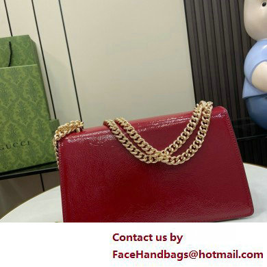 GUCCI Dionysus small shoulder bag IN Rosso Ancora patent leather 795005 2025