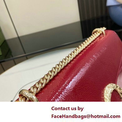 GUCCI Dionysus small shoulder bag IN Rosso Ancora patent leather 795005 2025