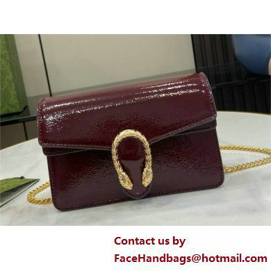 GUCCI Dionysus super mini bag IN Rosso Ancora patent leather 795368 2025