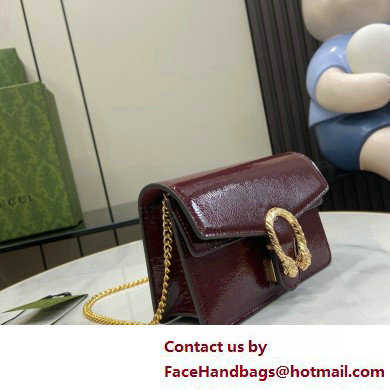 GUCCI Dionysus super mini bag IN Rosso Ancora patent leather 795368 2025