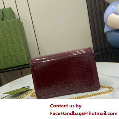 GUCCI Dionysus super mini bag IN Rosso Ancora patent leather 795368 2025