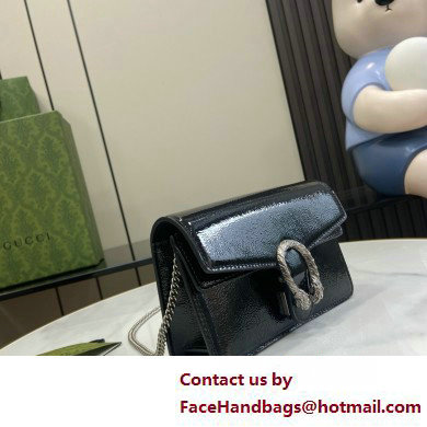 GUCCI Dionysus super mini bag IN black patent leather 795368 2025