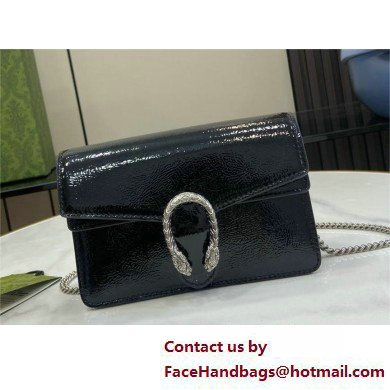 GUCCI Dionysus super mini bag IN black patent leather 795368 2025