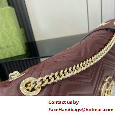 GUCCI GG Marmont large shoulder bag IN BURGUNDY matelasse chevron leather 788371 2025