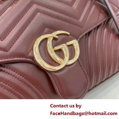 GUCCI GG Marmont large shoulder bag IN BURGUNDY matelasse chevron leather 788371 2025