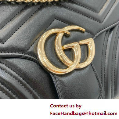 GUCCI GG Marmont large shoulder bag IN Black matelasse chevron leather 788371 2025